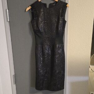 ANTONIO MELANI Textured Black Midi Dress